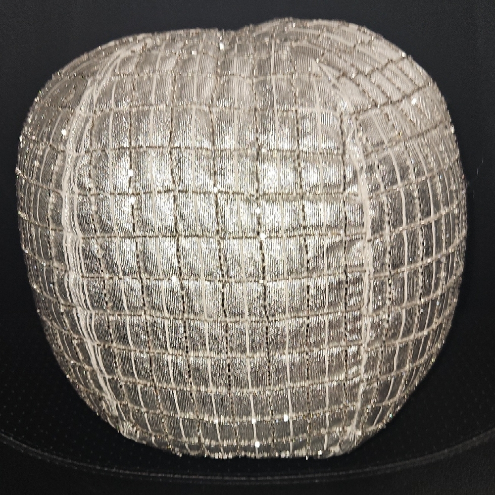 Elie Tahari Shimmering Silver Accent Pillow